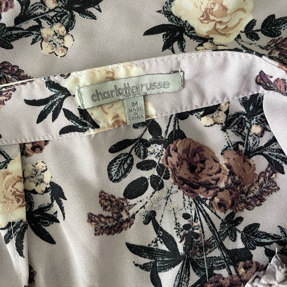 Charlotte Russe Medium Lavender Floral Skirt - Picture 3 of 5